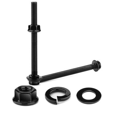 M8 x 70mm Flanged Hex Head Bolts Nuts Flat & Lock Washers 20Pcs 18-8 304 Stai...