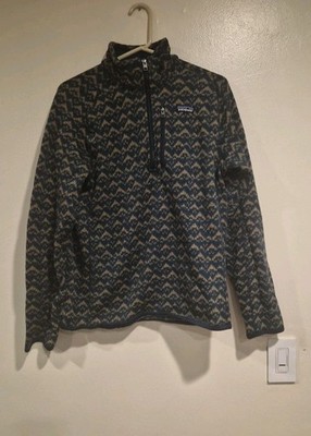 Patagonia Mountain Peak Sweater 1/4 Quarter Zip Mens Size Medium Navy Blue