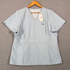 Figs Adra Scrub Top Womens XL Blue Nurse Technical Collection V Neck NEW
