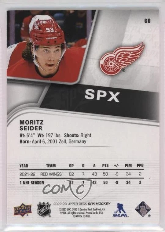 2022-23 SPx /299 Moritz Seider #60 - Image 2 of 2