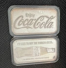 Two (2) Coca-Cola 1 Ounce  .999 Fine Silver Bars In Capsules