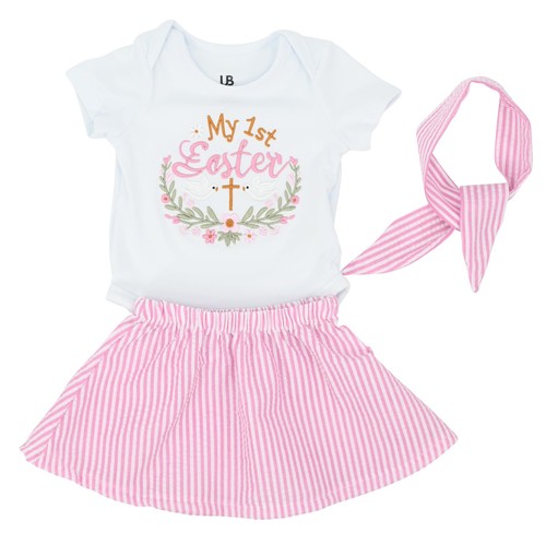 Girls My 1st Easter Floral Skirt Layette Set (3 Months, Pink) - Picture 6 of 9