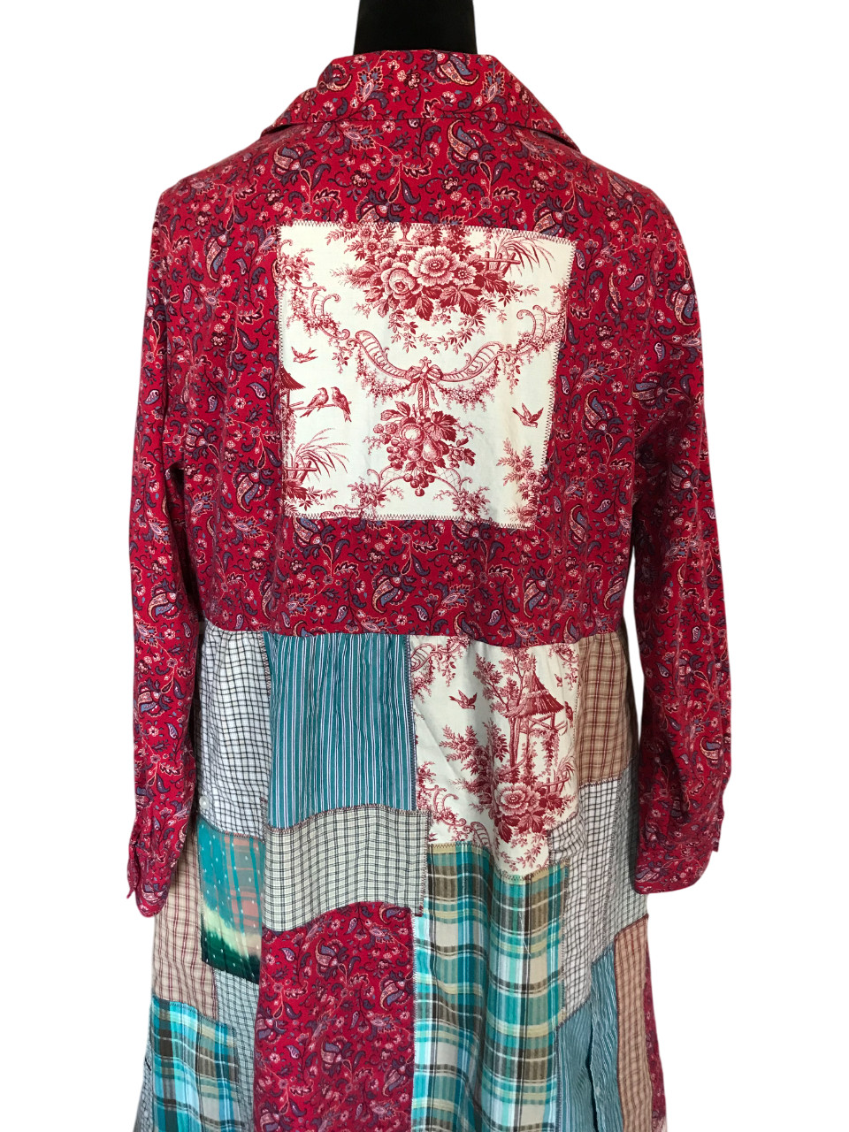 Handmade Boho Patchwork Duster: Heavyweight Hippi… - image 11