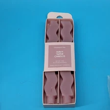 10” Set of 2 Pink Crepe Wavy Shaped Taper Candle by Room Essentials