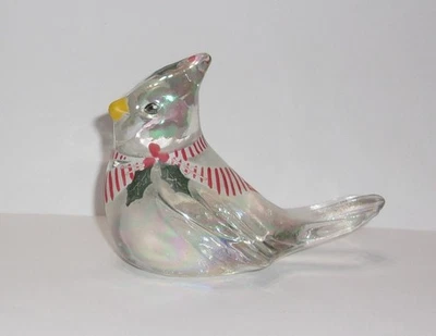 Fenton Glass Christmas Holly Cardinal Figurine NFGS Exclusive Ltd Ed 25 S Bryan - Image 1 of 4