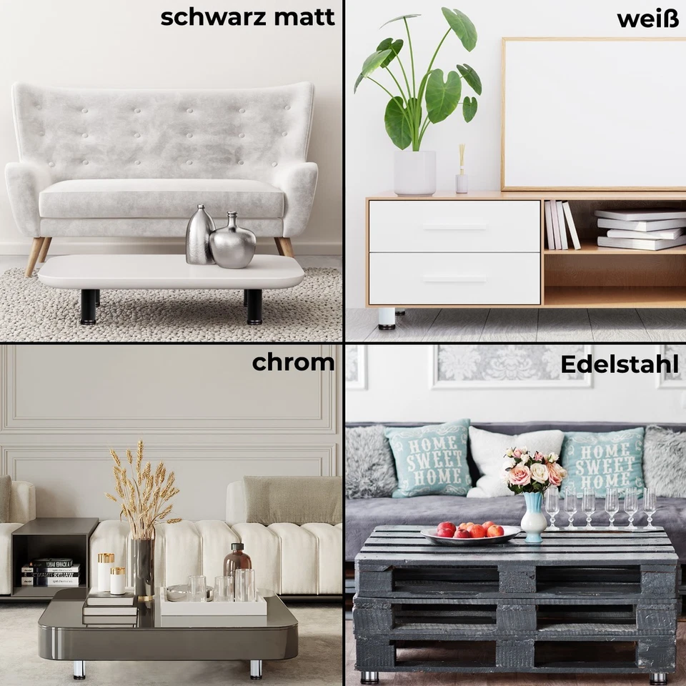 Möbelfuße höheverstellbar EDELSTAHL Ø50mm Sofafuß Küchenfuß Sockelfüße Bettfüße - Bild 4 von 4