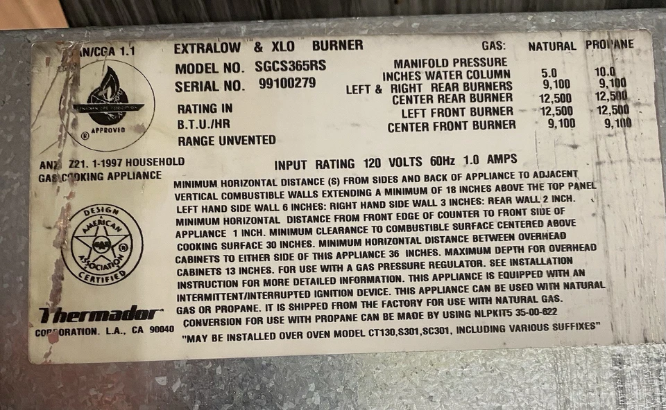 Thermador 36 дюймов варочная панель из нержавеющей стали 5 горелок модель SGCS365RS протестирована быстрая доставка - Изображение 2 из 4