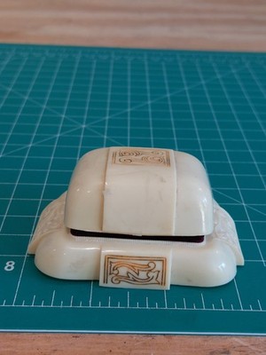 Vintage Presentation Ring Box  Burgundy Velvet Interior S & N Katz White Plastic