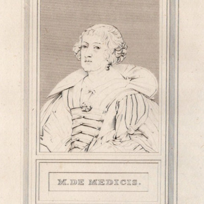 MARIE DE MEDICIS   Queen of France 1811 Antique Copper Engraving