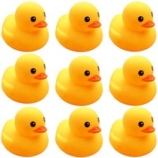 Yellow Rubber Ducks, 10Pcs Preschool Bath Toys Bathtub Floating Squeaky Duckies