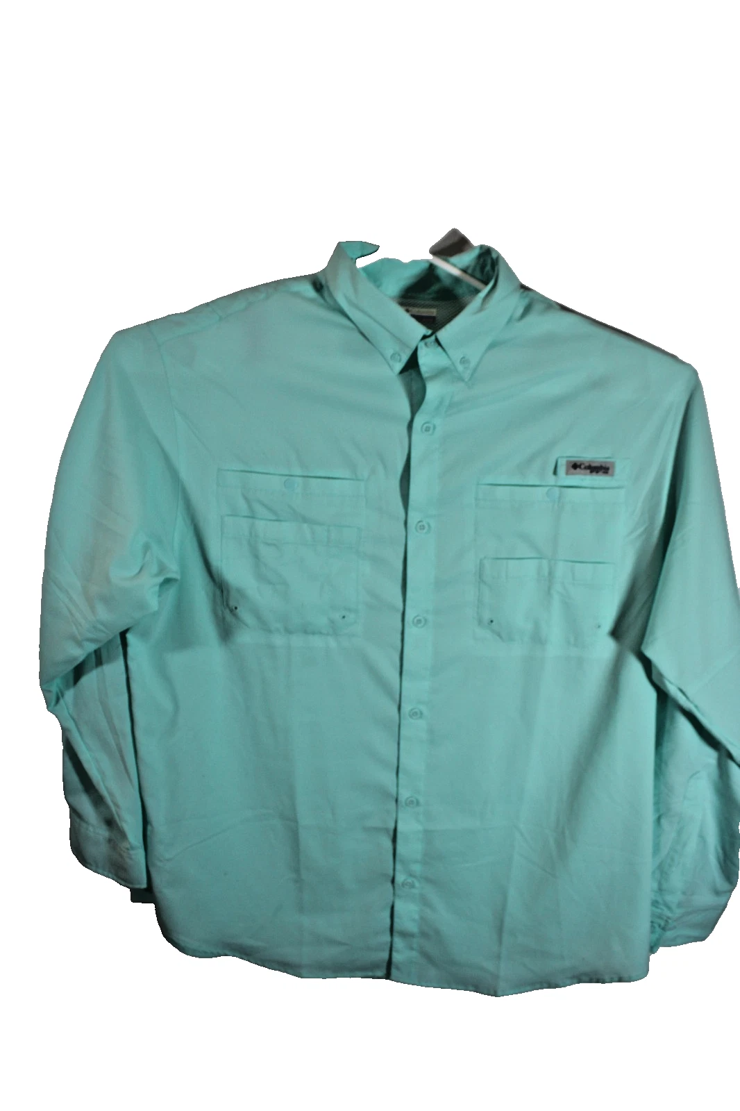 Columbia PFG Men's Aqua Fishing Shirt Size XL Long Sleeve Omni-Shade Vented