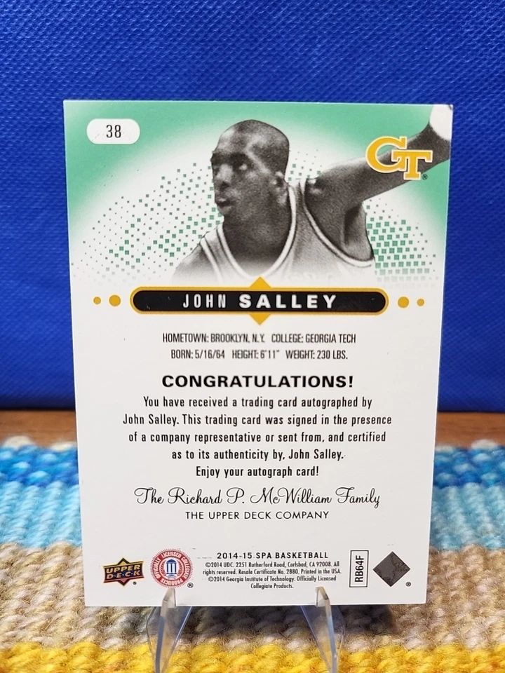 2014-15 SP Authentic John Salley Emerald Foil Auto #/75 On Card Autograph SP - Image 3 of 3