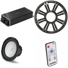 Kicker Marine KPX500.1 Powersports Amp 10" 2 Ohm Charcoal Grill Subwoof...