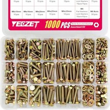 1000pcs Grade 8.8 Bolts and Nuts Washers Assortment Kit,M4 M5 M6 Metric Bolt ...