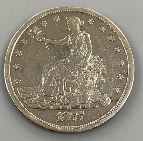 1877 S US 90% Silver Trade $1 polished L24303