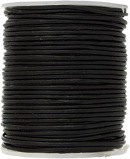 0.5Mm round Leather Cord 25 Meters Black