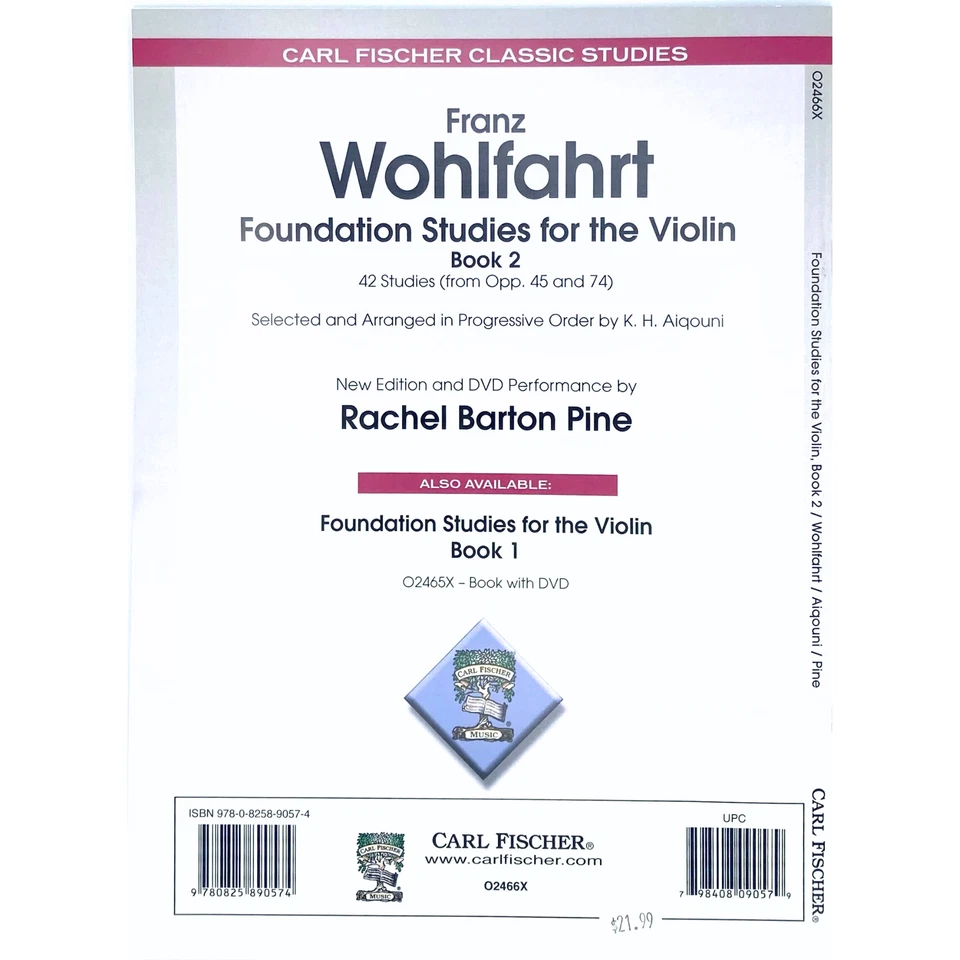 Franz Wohlfahrt Foundation Studies for the Violin Book 2, Carl Fischer Classic - Image 4 of 4