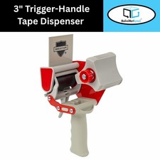 3" Handheld Carton Sealing Packing Tape Dispenser, Heavy Duty, Red Grey 2 Pieces