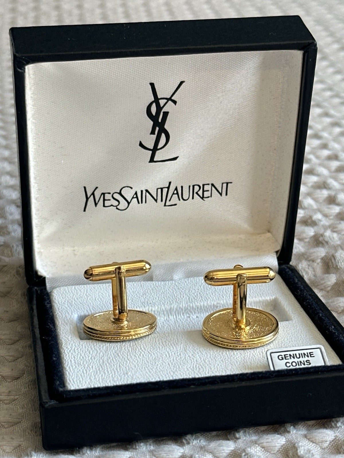 Vintage YSL Yves Saint Laurent Cufflinks with Mercury Dimes Rare thumbnail 2