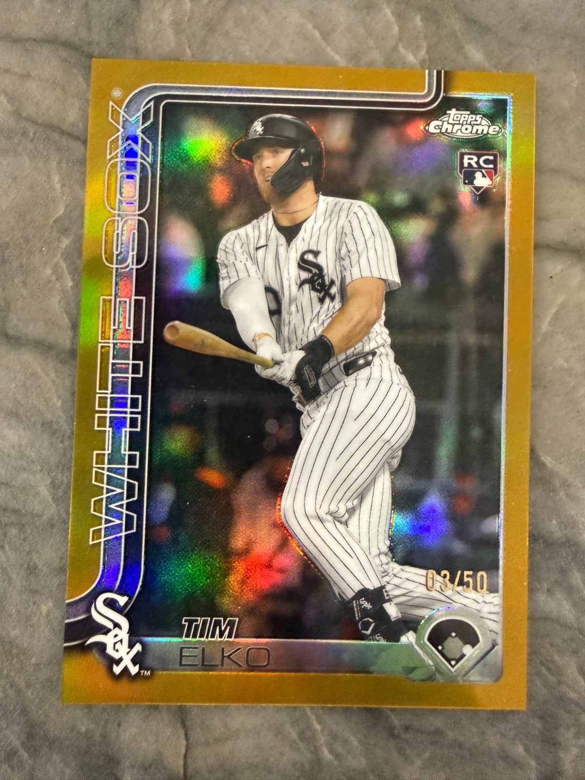 2025 Topps Chrome Update Series - Tim Elko #USC79 Gold Refractor 3/50 (RC)