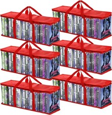 Fasmov 6 Pack DVD Storage Bags Hold up to 240 DVDs 40 Each Black or Silver