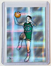 Tom Izzo Limited Artist Signed "Northern Michigan University" Refractor Card 1/1