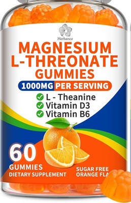 Magnesium L-threonate Gummies 1000mg for Kids & Adults, High Absorption