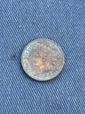 1887 Indian Head Penny One Cent Coin No Mint Calcification