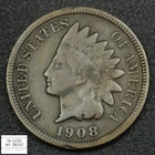 1908 S Indian Head Copper Cent 1C (Key Date San Francisco Mint!)