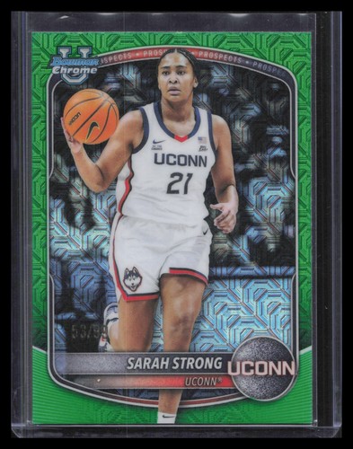 Sarah Strong 2025-26 Bowman #BCP-80 Chrome Prospects Green Mojo Refractor #/99