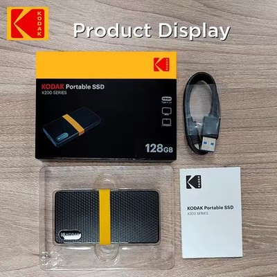 Extern SSD Hard Drive HD USB3.1 Kodak X200 128GB For Laptop Smartphone PC TV 