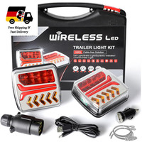 Kabellose AnhäNger RüCkleuchten Set Mit Magneten 12V ECE Zulassung Rot Bernstein
