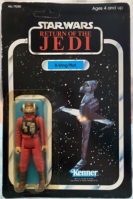 VINTAGE KENNER STAR WARS 1983 ROTJ B-WING PILOT MOC 77 BACK OFFERLESS UNPUNCHED