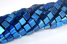 10MM Blue Hematite Cube Grade AAA Natural Gemstone Loose Beads 16"