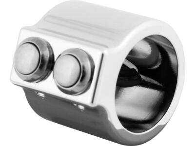 Custom Lenker Schalter Taster Kit Dual Button Billet Alu chrom für 1'' Lenker