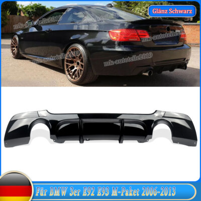 Performance Style Hochglanz Schwarz für 3er BMW E92 E93 Heckdiffusor M-Paket 