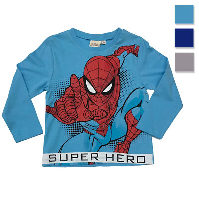 Marvel Maglietta a maniche lunghe in cotone a righe per ragazzi pre