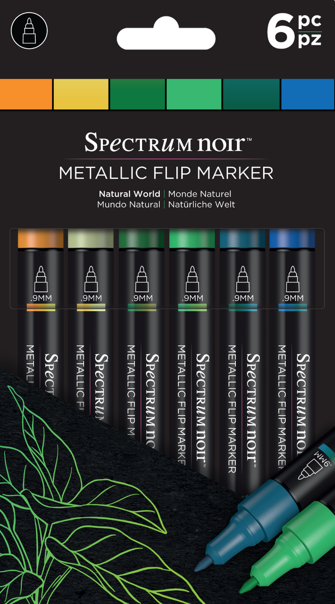 NEW 2021* Spectrum Noir Metallic Flip Markers (6pc) by Crafters