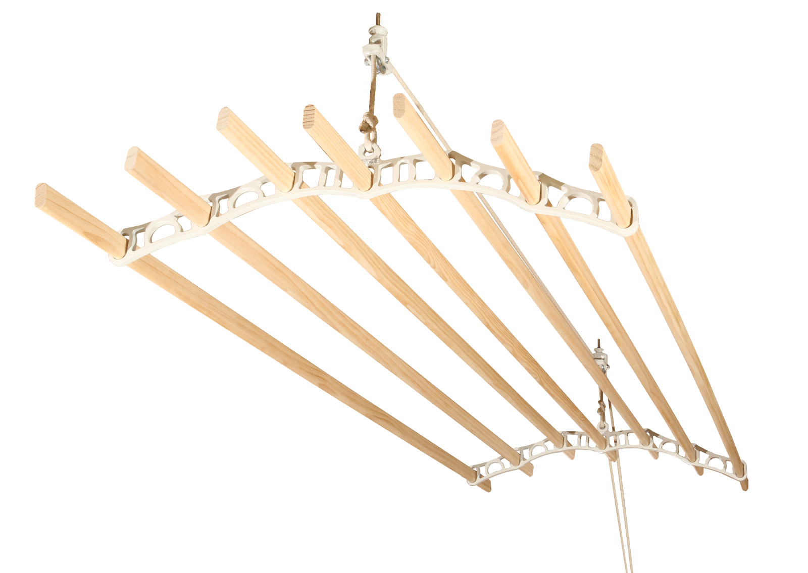 Pulley Clothes Airer Dryer Ceiling Laundry 6 Lath Rack Maid Victorian