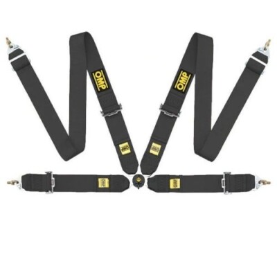 OMP DA0-0801-B01-071 Safety Harness First 3'' 4 Points Black Fia 8854/98