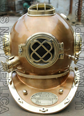 New Morse US Navy Mark V Diving Divers Helmet Steel & Brass Full Size ...