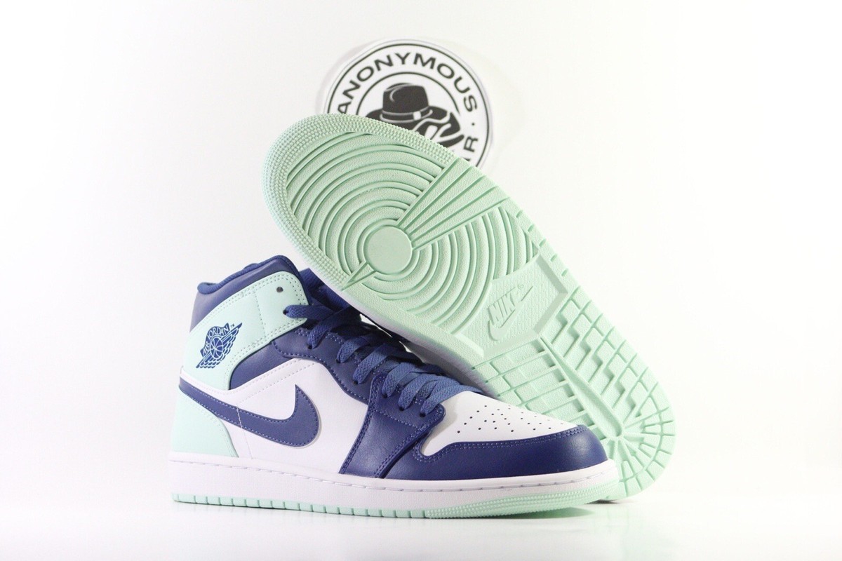 Air Jordan 1 Mens Mid Mystic Navy Mint Foam 554724-413 Size 9, worn once Nike Air Jordan 1 Mens Mids Mystic Navy Mint Foam 554724-413  main image 2