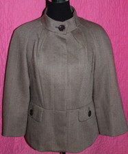 JONES NEW YORK SIGNATURE Brown Button Blazer Jacket Sz 6 Lined Poly Wool Pockets