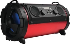 Supersonic IQ-1525BT-RD Wireless Speaker LED Red USB Bluetooth Aux & Mic Inputs