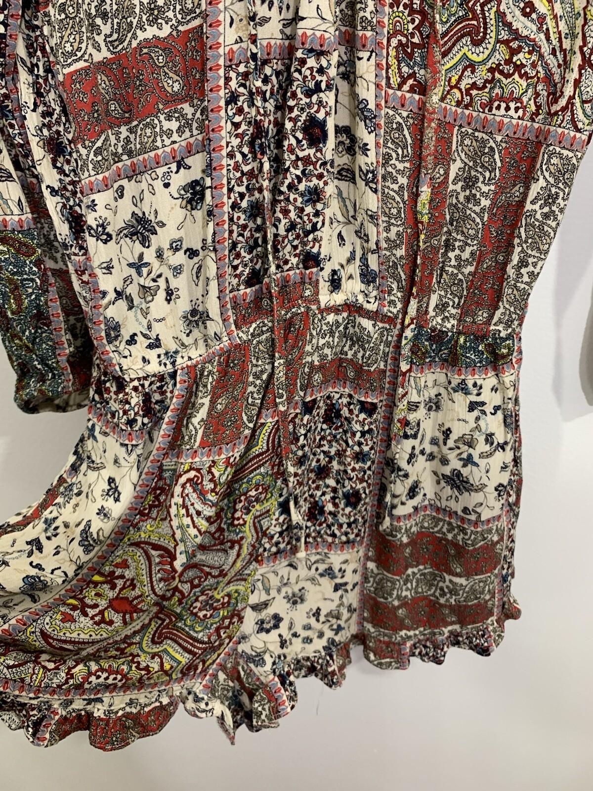 American Eagle Romper Patchwork Medium - image 3