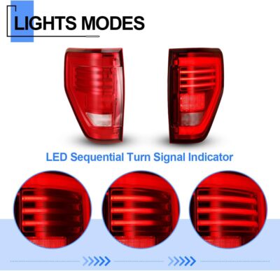 LED Tail Lights Sequential Turn Signal Rear Lamps 1 Pair For Ford F150