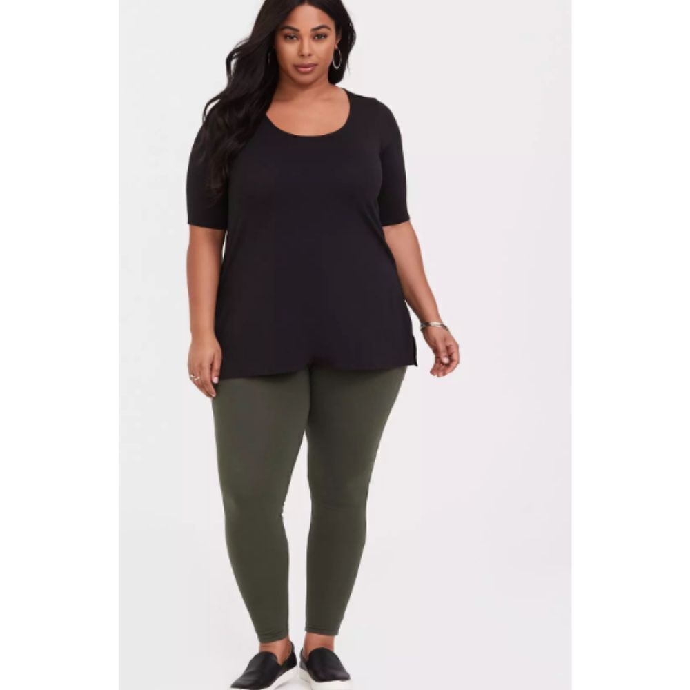 Torrid Plus Size 5X Women's Olive Basic Leggings … - image 4