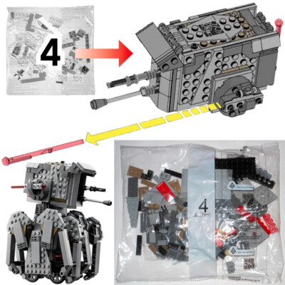 LEGO 75177 First Order Heavy Scout Walker: NEW UNBUILT BAG #4 minus minifigure