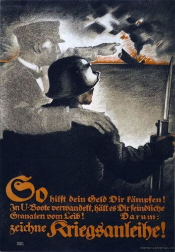 84737 Vintage German U-Boat Submarine Loan Decor Wall Print Poster - Afbeelding 1 van 13