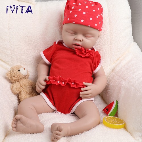 Muñeca renacida de cuerpo completo IVITA 20"" hecha a mano bebé dormida realista regalos de Navidad - Imagen 4 de 12
